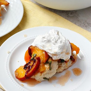 Peach and Basil Shortcakes with Vanilla Bean Whipped Cream | Fabtastic Eats