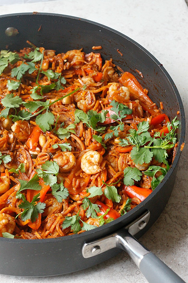 Spicy Chinese Shrimp and Sweet Potato Noodles | Fabtastic Eats