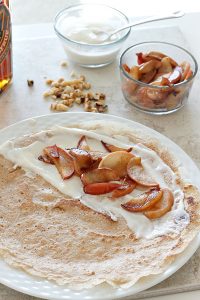 Maple Walnut Crepes with Caramelized Apples | Fabtastic Eats