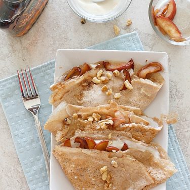 Maple Walnut Crepes with Caramelized Apples | Fabtastic Eats