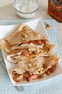 Maple Walnut Crepes with Caramelized Apples