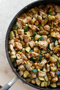 Chicken, Zucchini, & Corn Saute {30 Minute Meal!} | Fabtastic Eats