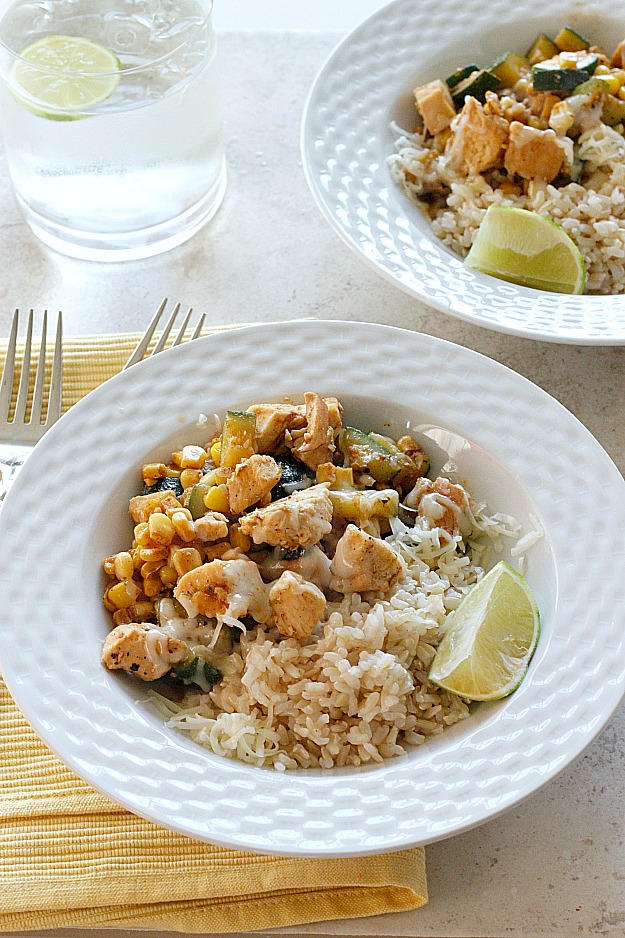 Chicken, Zucchini, & Corn Saute {30 Minute Meal!} | Fabtastic Eats