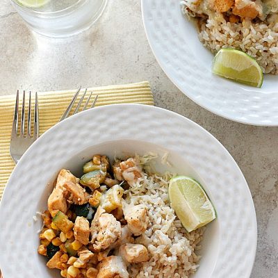 Chicken, Zucchini, & Corn Saute {30 Minute Meal!}