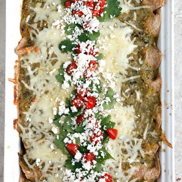 Three Cheese and Green Chile Chicken Enchiladas | Fabtastic Eats