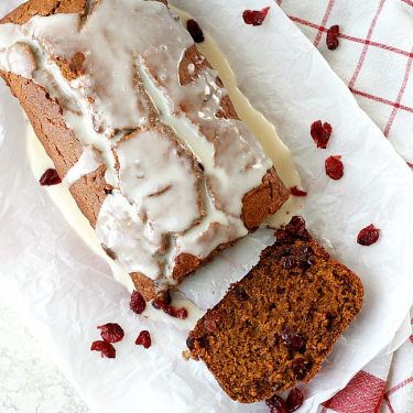 Pumpkin Cranberry Bread with a Cider Glaze | Fabtastic Eats