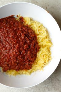 Cheesy Sausage and Spaghetti Squash Bake | Fabtastic Eats