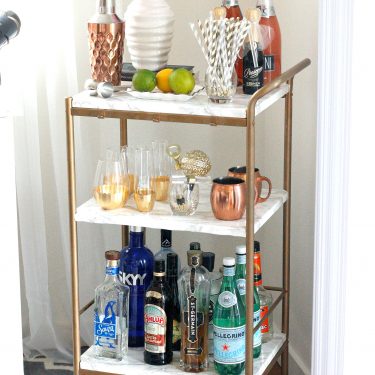 DIY | Marble & Gold Bar Cart (for under $10!)