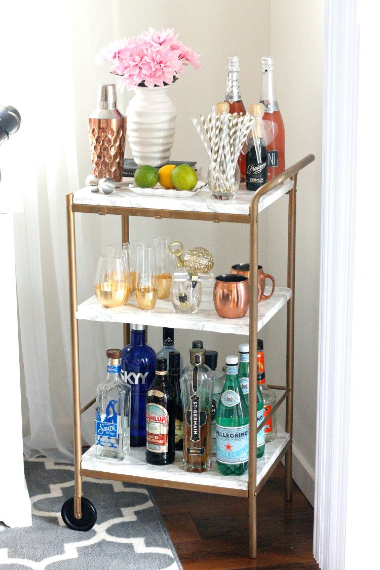 DIY | Marble & Gold Bar Cart (for under $10!)